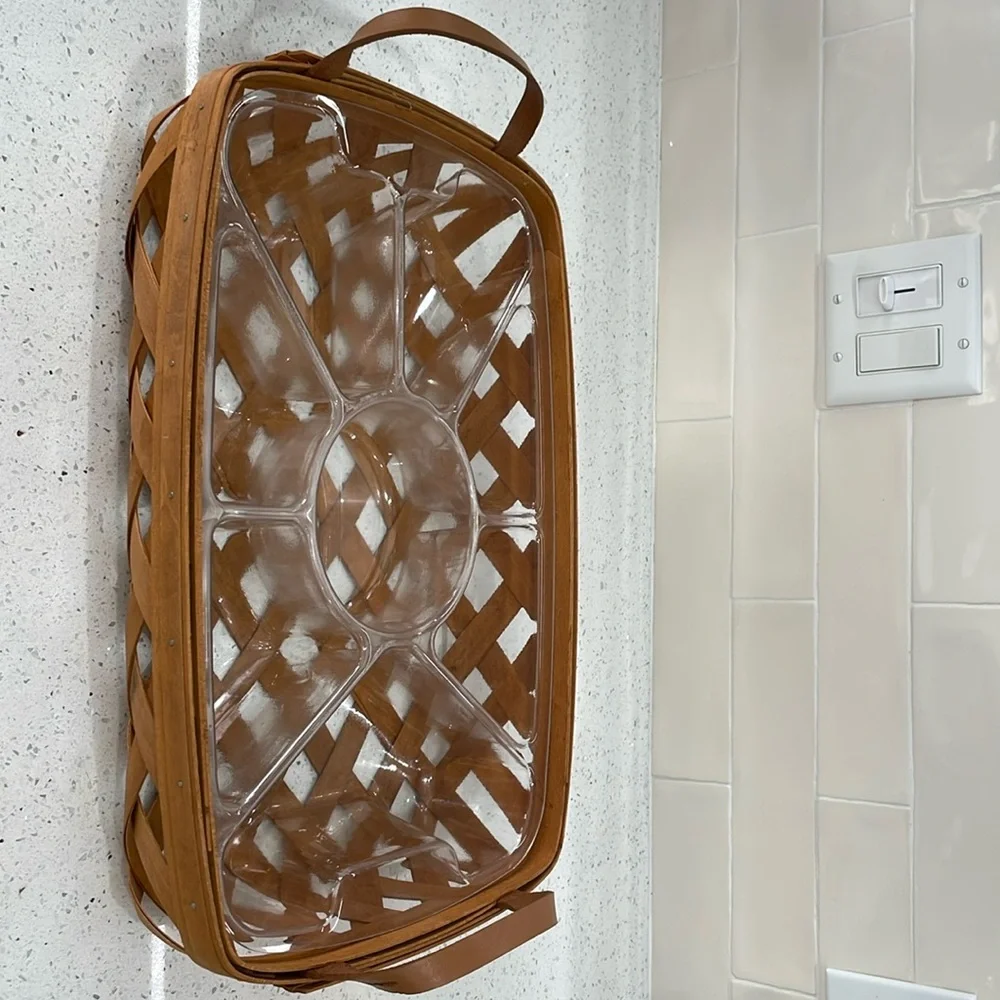 Woven Basket Workshops of Gerald Henn Divider Liner Large Leather Handles - Picture 1 of 5